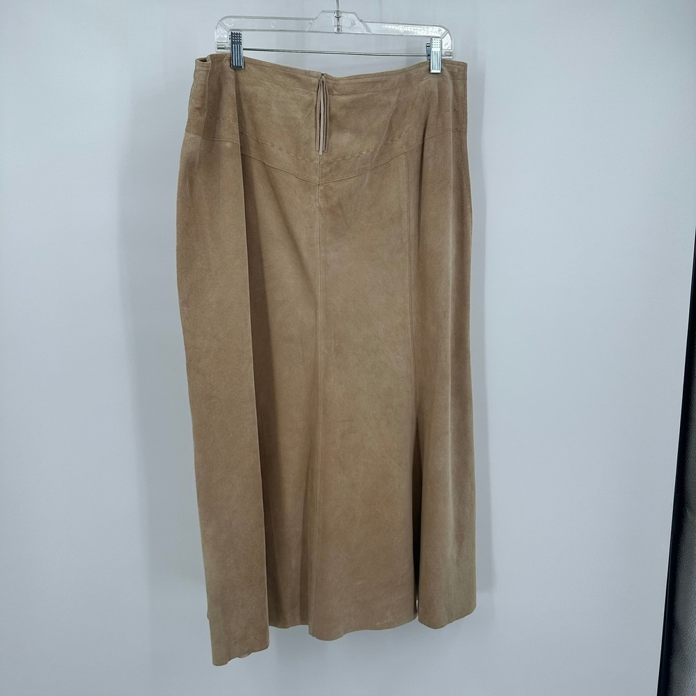 Chicos Women Old Money Suede Skirt Size 3 US XL Western Minimalist Prairie Ranch - Picture 2 of 7